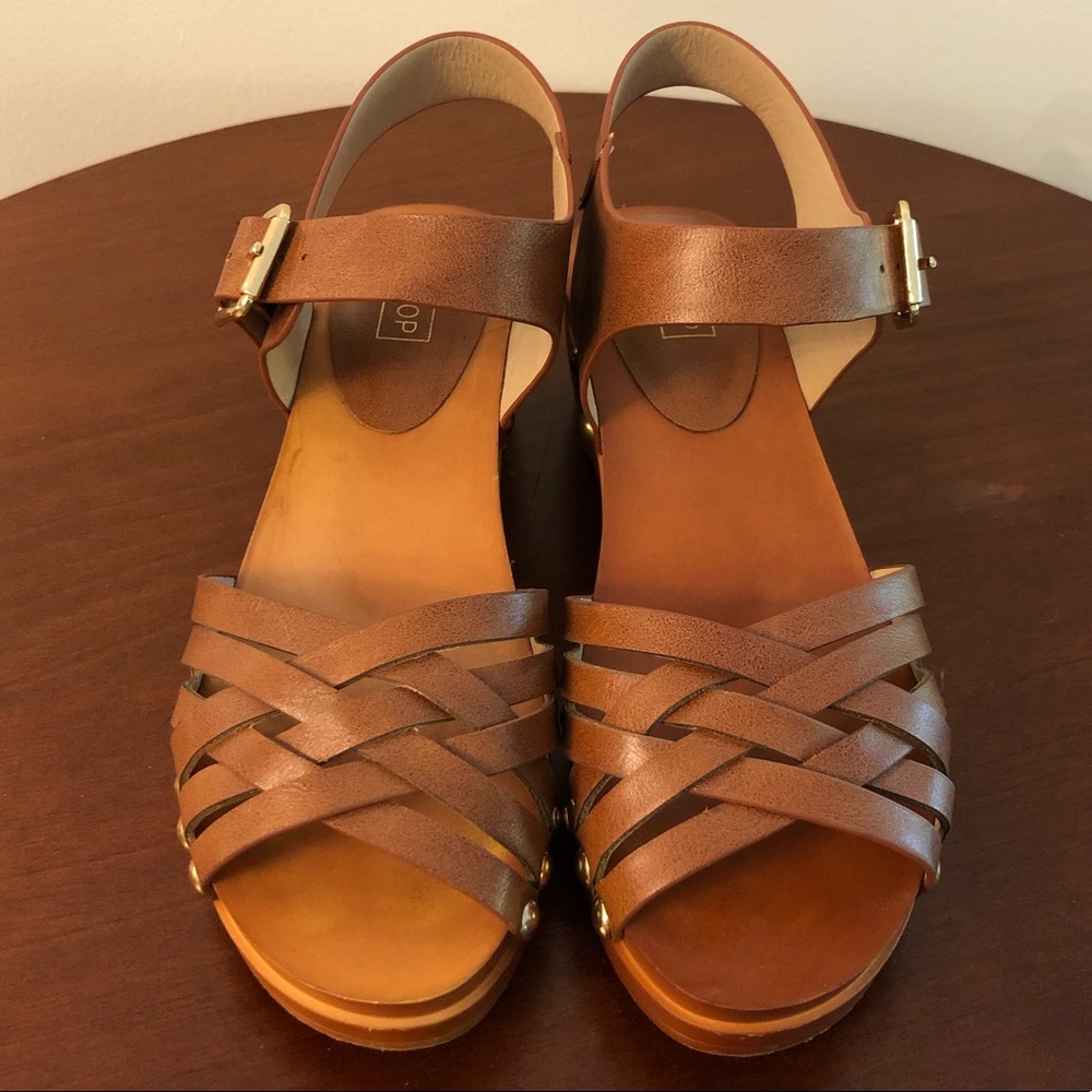 Topshop Platform Wood Sandals